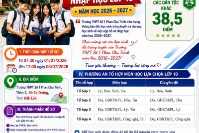 THÔNG BÁO THU HỒ SƠ NHẬP HỌC LỚP 10 NĂM HỌC 2026-2027